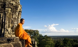 Budist Rahip Bayon Tapınağı Siem Reap Kamboçya